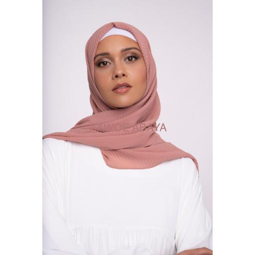 HIJAB MUSELINA PLISADA ROSA CLARO 190x85 cm