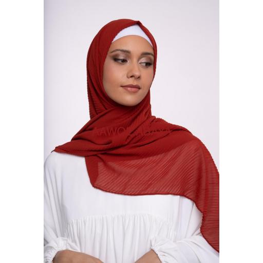 HIJAB MUSELINA PLISADA ROJO 190x85 cm