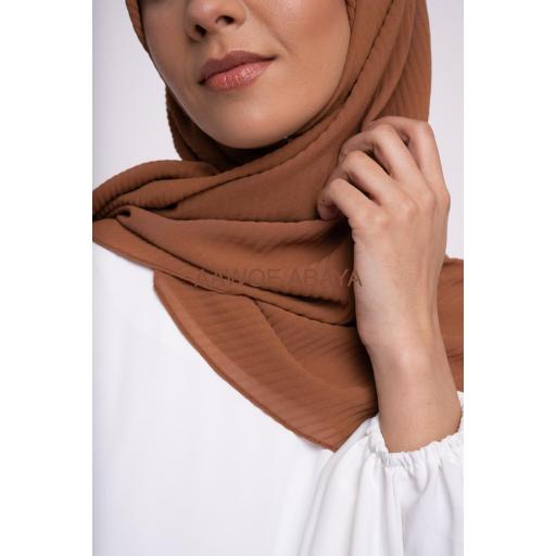 HIJAB MUSELINA PLISADA MARRON CLARO 190x85 cm