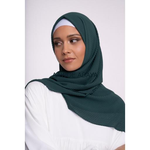 HIJAB MUSELINA PLISADA VERDE OSCURO 190x85 cm