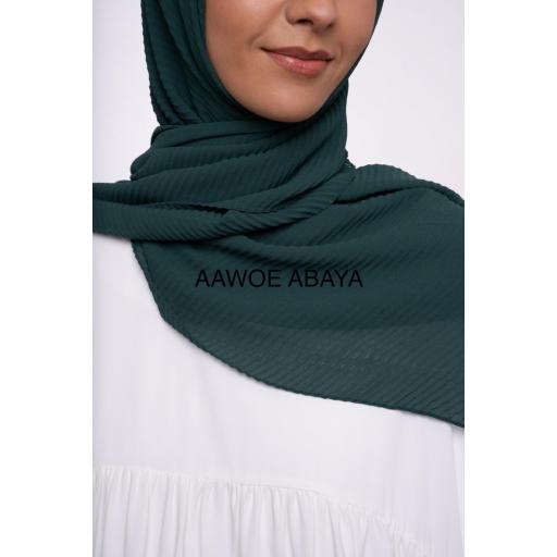 HIJAB MUSELINA PLISADA VERDE OSCURO 190x85 cm [1]