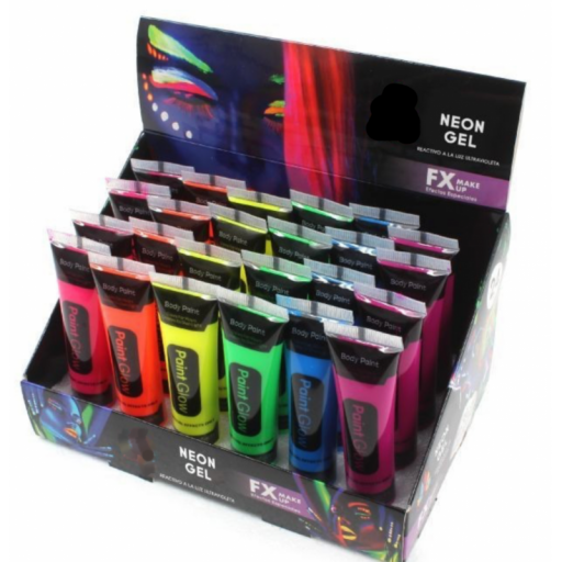 PACK 24 BOTES DE PINTURA NEON GLOW 25ml UV