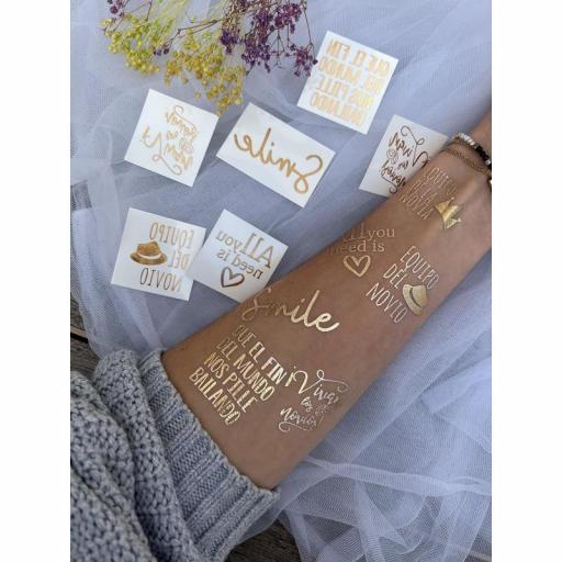 Pack 30 Tatuajes dorados Para Bodas