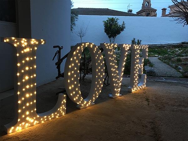 LETRAS DE LOVE CON LUCES LED XXL