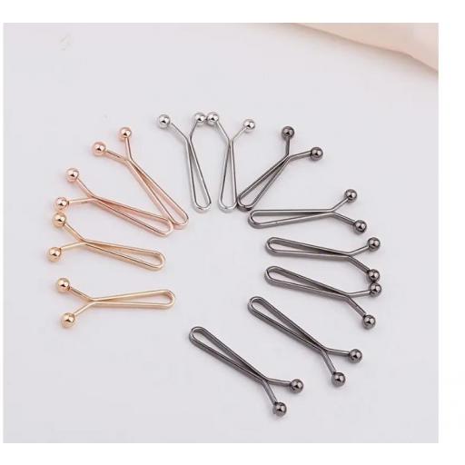 SET 12 CLIPS PARA HIJABS DORADO/ PLATEADO/GRIS OSCURO/ORO ROSA [0]