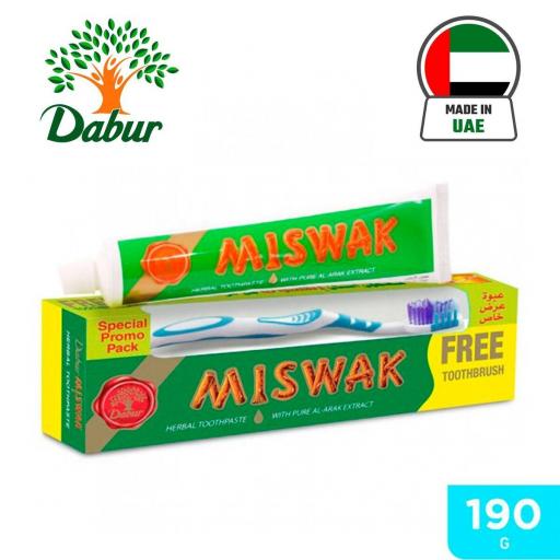 Miswak Herbal Toothpaste 120+50 gr Natural + Toothbrush- Dabur [1]