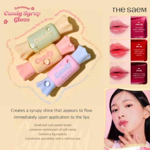 THE SAEM CANDY SYRUP GLOSS (3 COLORES ELEGIBLES)