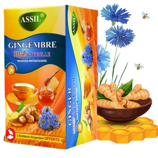 TE NATURAL INSTANTANEO DE JENGIBRE, MIEL Y COMINO NEGRO (12 SACOS INDIVIDUALES, 48 GRAMOS).