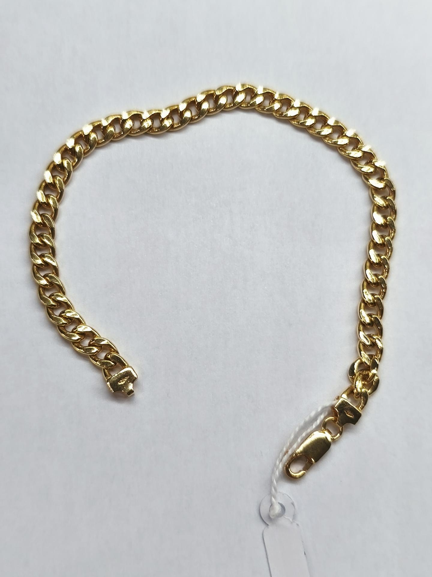 Pulsera barbada oro 18K semi hueca 19 cm