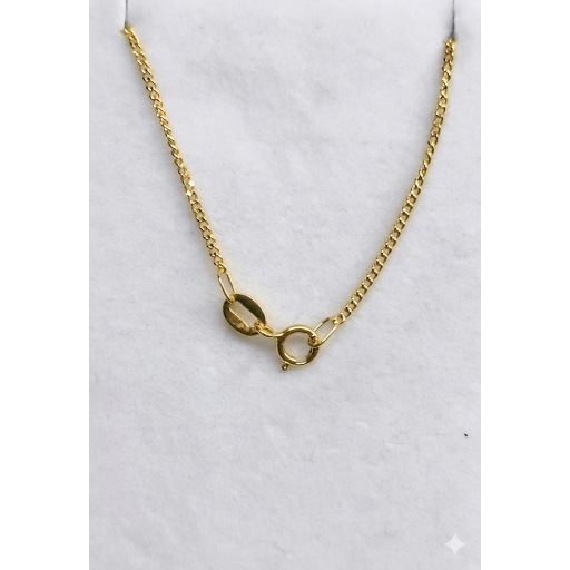 Cadena barbada de oro de 18 quilates maciza 1,5 mm 60 cm muy finita [1]