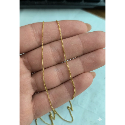 Cadena barbada de oro de 18 quilates maciza 1,5 mm 60 cm muy finita [2]