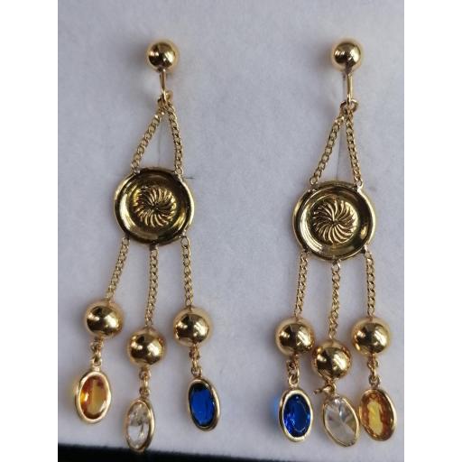 Pendientes de Oro con Piedras de Colores Elegantes – Joyería Serván