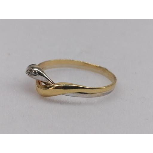 Compra Anillo de Oro Amarillo y Blanco Diseño Entrelazado - Elegancia y Calidad [1]