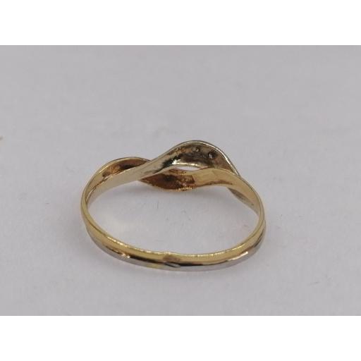 Compra Anillo de Oro Amarillo y Blanco Diseño Entrelazado - Elegancia y Calidad [2]