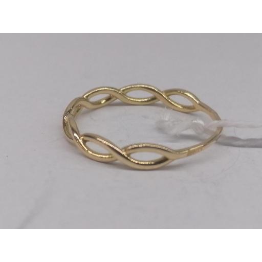 Anillo de oro amarillo entrelazado - Juvenil y moderno, 18 quilates [1]