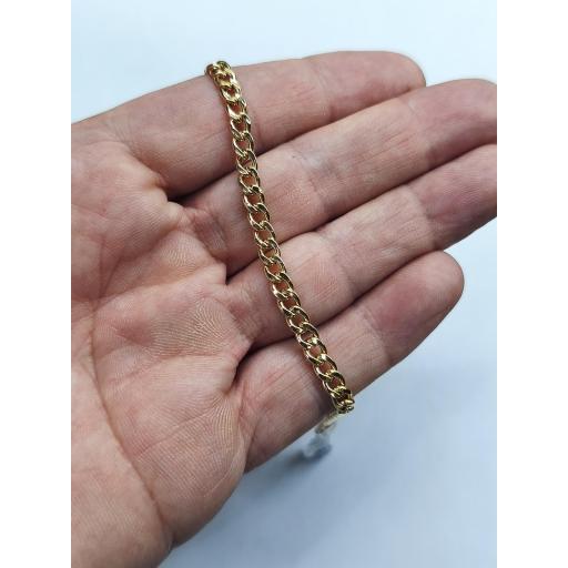 Pulsera barbada oro 18K semi hueca 19 cm [2]