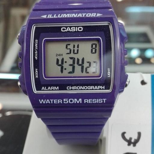 Bonito Casio Caballero Digital Plástico Color Morado W-215H-6AVEF [0]