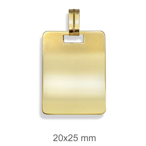 Colgante Chapa Oro Lisa de 20x25 CM