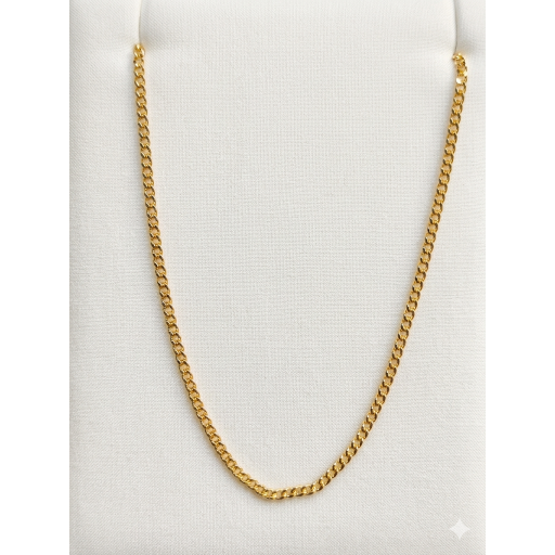 Cadena barbada de oro amarillo de 18 quilates 45 cm maciza 1,20 mm