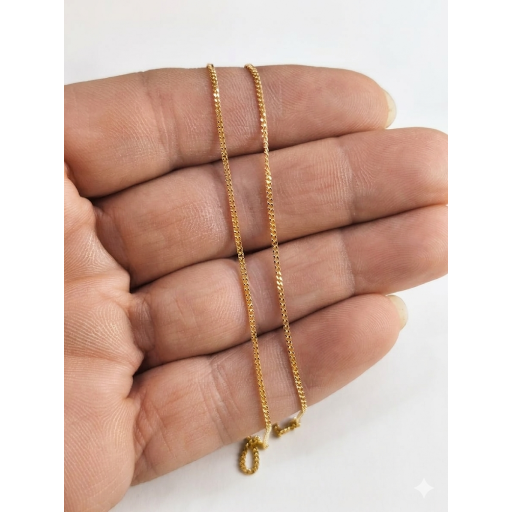 Cadena barbada de oro amarillo de 18 quilates 45 cm maciza 1,20 mm [2]