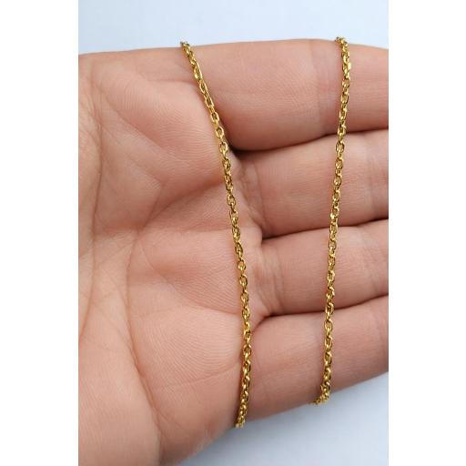 Cadena de Oro 18 Quilates Forzada 50 cm 1,60 mm Semihueca 2,25 g Contrastada [2]