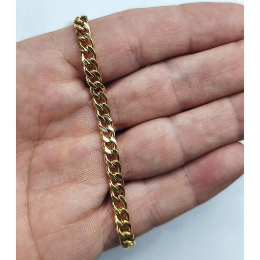 Pulsera barbada fina oro 18K mujer 19 cm [2]
