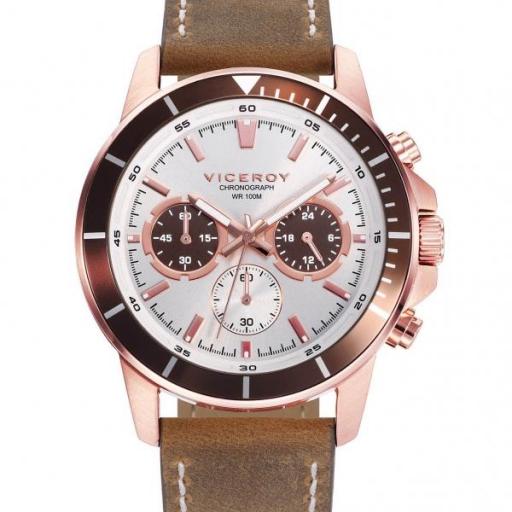 ¡Cómpratelo! Reloj Viceroy Dorado Hombre Color Rosa Y Correa Piel [0]