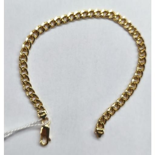 Pulsera barbada fina oro 18K mujer 19 cm [0]