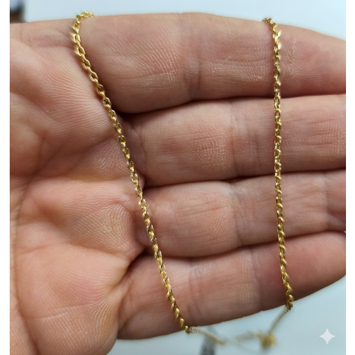 Cadena forzada de oro amarillo 18K 50 cm 1,65 mm semihueca [2]