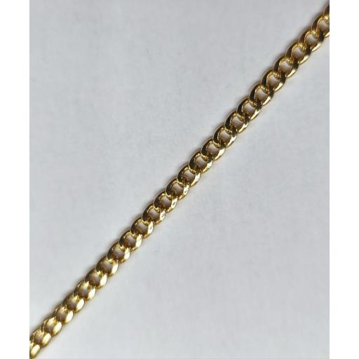 Pulsera barbada fina oro 18K mujer 19 cm [1]