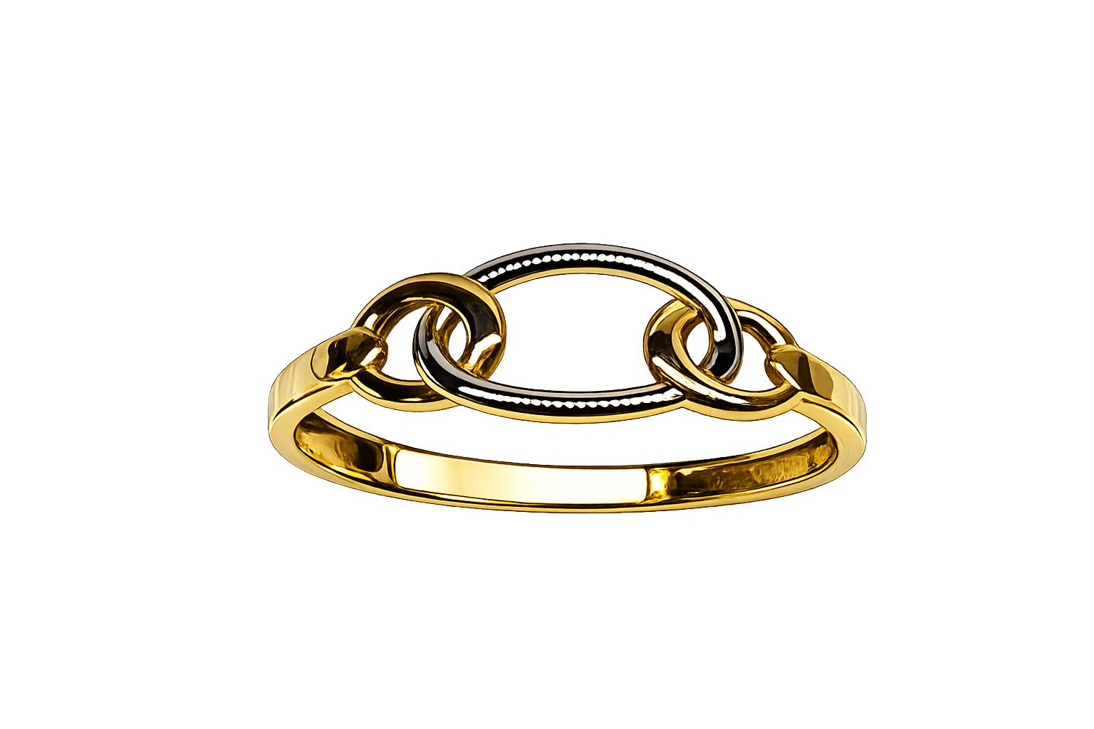 Anillo bicolor oro amarillo y blanco 18K sin piedras para mujer