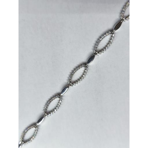 Pulsera oro blanco 18K con circonitas ovaladas mujer [1]