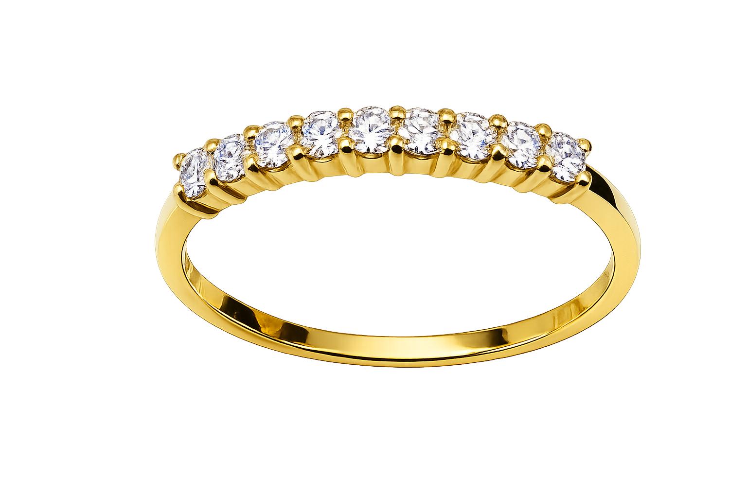 Sortija fina oro amarillo 18K con diamantes brillantes 0,30 ct