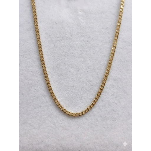 Cadena Barbada Plana de Oro de 18 Quilates 60 cm y 1,30 mm – Cadena Finita y Fuerte para Hombre