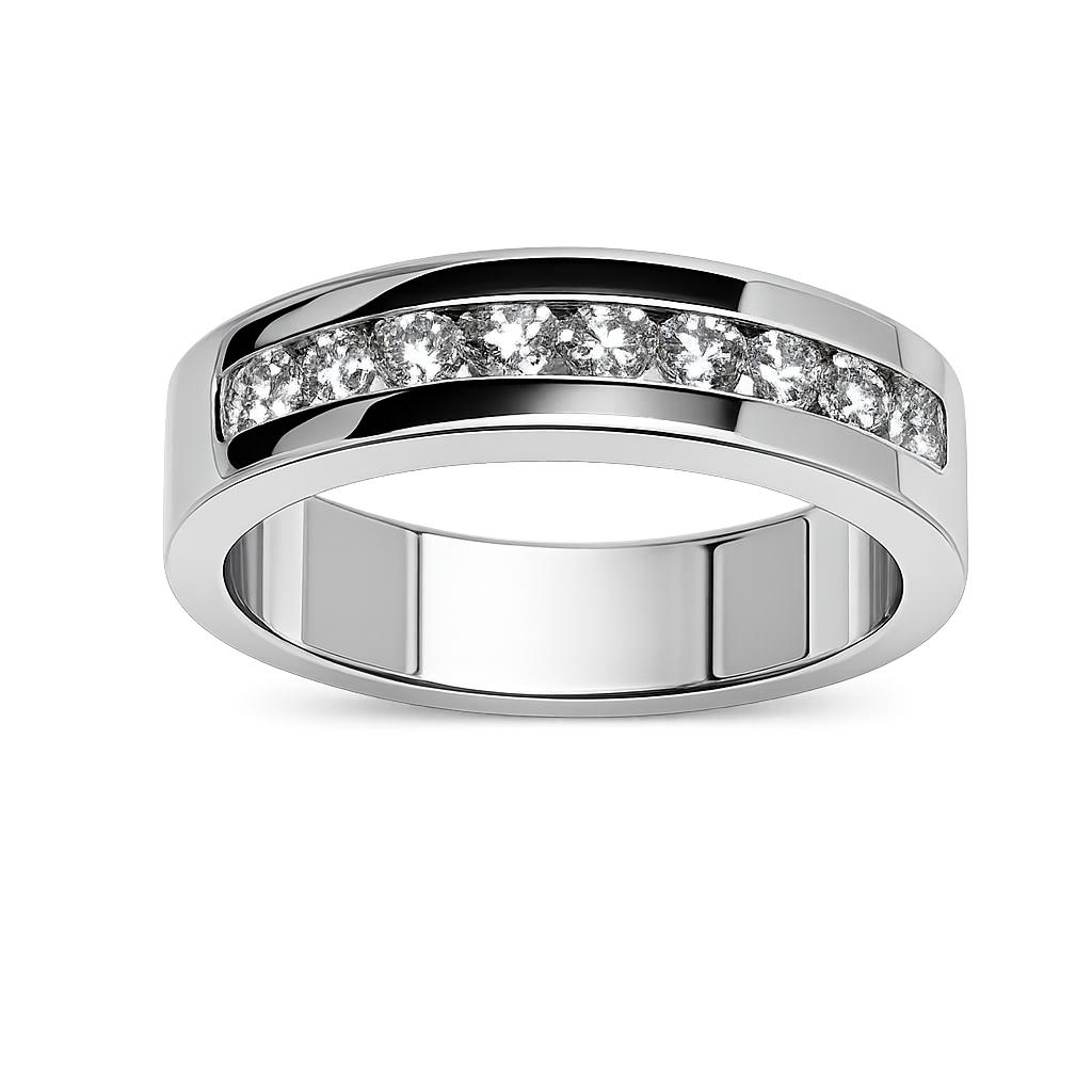 Anillo oro blanco 18K con diamantes 0,40 ct para mujer