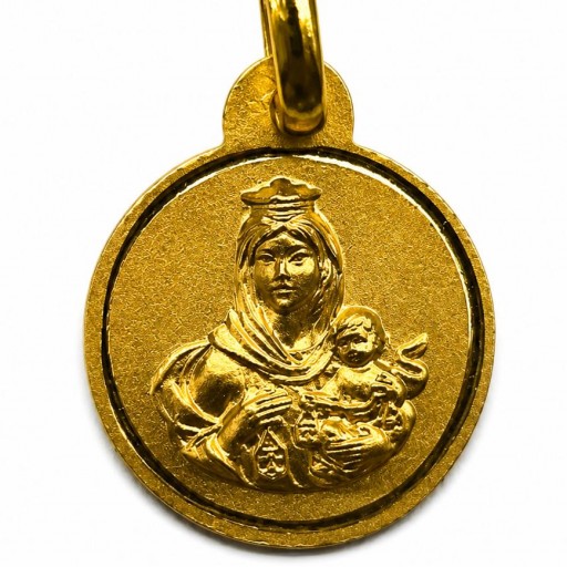 Medalla Virgen del Carmen oro 18 quilates 13 mm para grabar