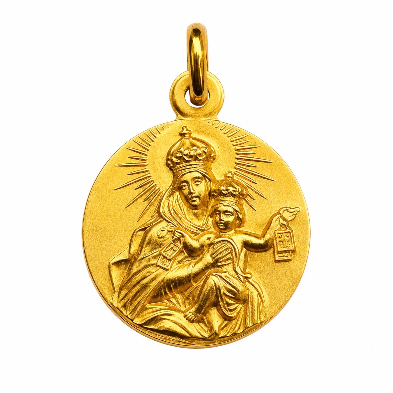 Medalla Virgen del Carmen oro 18 quilates 20 mm para grabar
