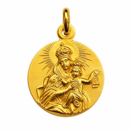Medalla Virgen del Carmen oro 18 quilates 20 mm para grabar