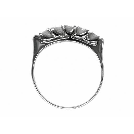 Anillo oro blanco 18K con 5 diamantes 0,58 ct para mujer [1]