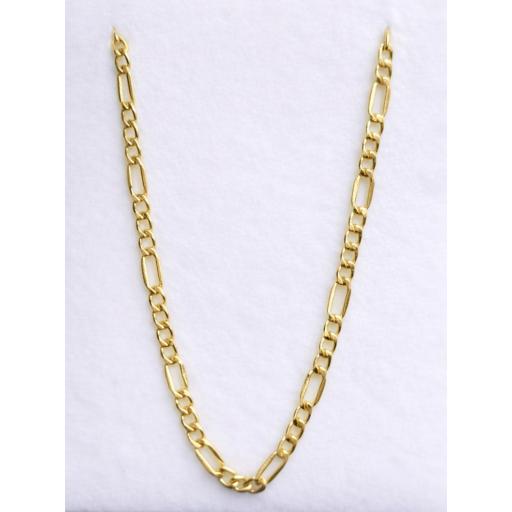 Cadena de oro 18 quilates estilo Cartier 3x1 hueca 60 cm 2,40 mm – ligera para hombre [0]