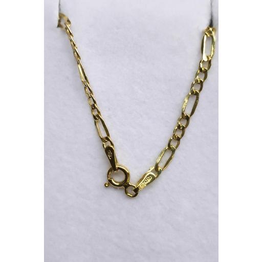 Cadena de oro 18 quilates estilo Cartier 3x1 hueca 60 cm 2,40 mm – ligera para hombre [1]