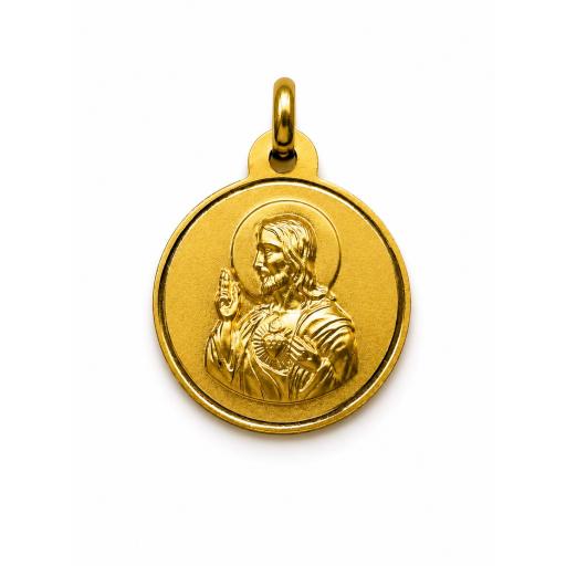Medalla Virgen del Carmen oro 18 quilates escapulario 19 mm mate y brillo [1]