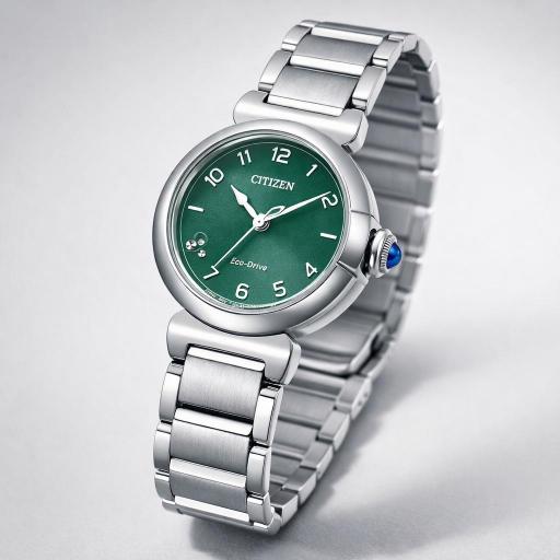 Reloj Citizen EM1130-83X Lady Eco-Drive acero 26 mm esfera verde