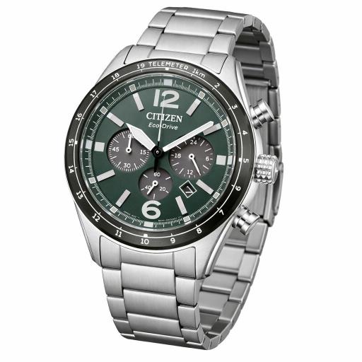 Reloj cronógrafo Citizen CA4654-55X OF Collection Eco-Drive 43 mm esfera verde