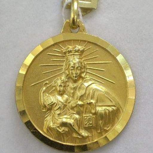 Medalla de Oro con Virgen del Carmen tamaño medio a precio muy barato. 20 mm [0]