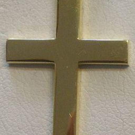 Gran Cruz Sin Cristo Montada en Oro 18 Quilates , Forma Cuadrada, Lisa. [0]