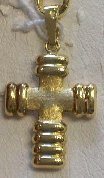 Super Original Cruz Sin Cristo Montada en Oro Amarillo Mate y Brillo, Ideal.