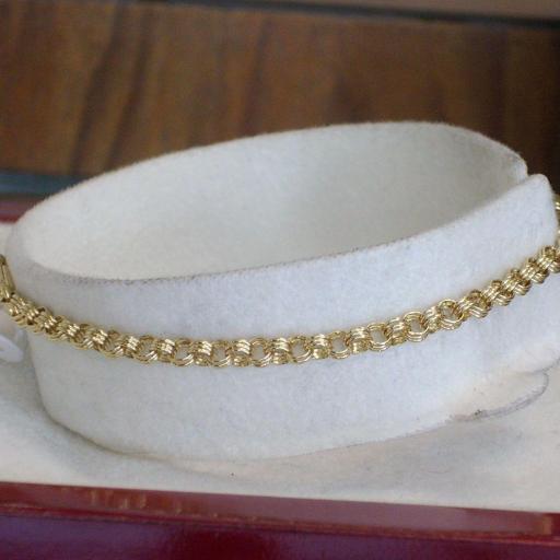 Preciosa Pulsera Oro Con Piedras Centrales Muy Juvenil Oro 18 Quilates [1]