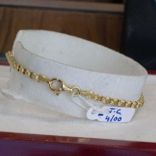 Preciosa Pulsera Oro Con Piedras Centrales Muy Juvenil Oro 18 Quilates [2]