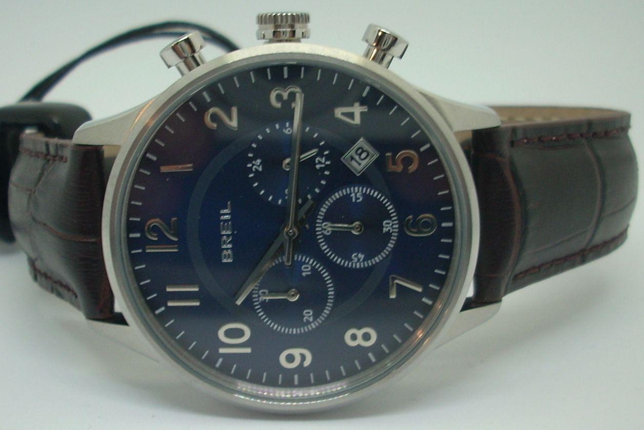 Reloj Breil de Hombre Multifuncion Azul Correa Piel Negra TW1576